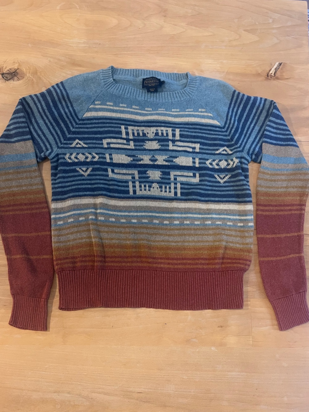 Pendleton Women's Sunset Raglan Cotton Sweater size medium - Picture 2 of 6